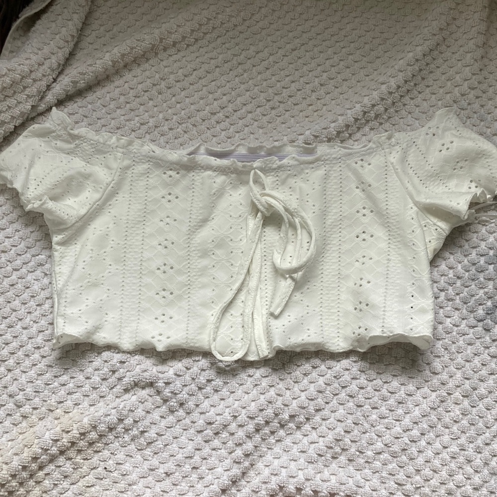 White see through, crop top